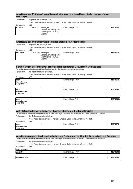 Veranstaltungskatalog 2011 - Thüringer Schulportal