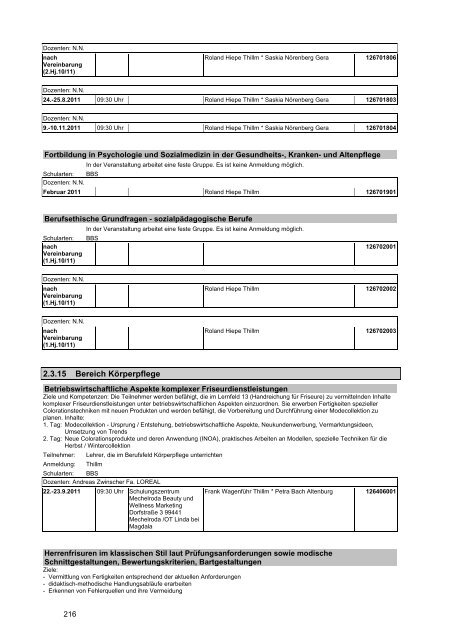 Veranstaltungskatalog 2011 - Thüringer Schulportal