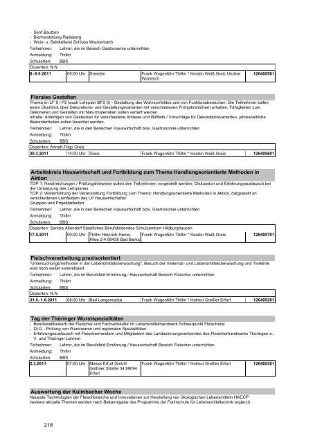 Veranstaltungskatalog 2011 - Thüringer Schulportal