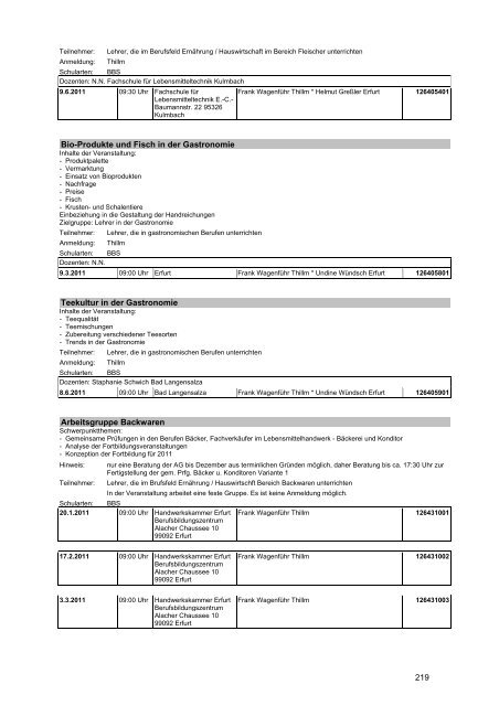 Veranstaltungskatalog 2011 - Thüringer Schulportal