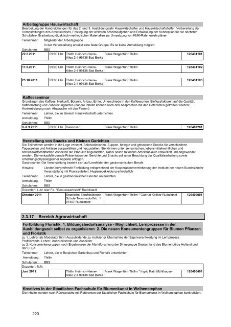 Veranstaltungskatalog 2011 - Thüringer Schulportal