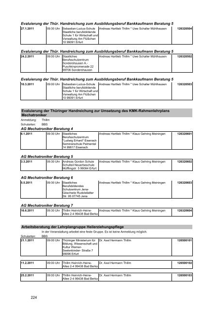 Veranstaltungskatalog 2011 - Thüringer Schulportal