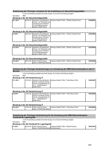 Veranstaltungskatalog 2011 - Thüringer Schulportal