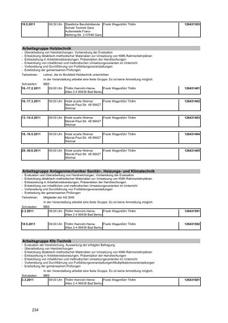 Veranstaltungskatalog 2011 - Thüringer Schulportal