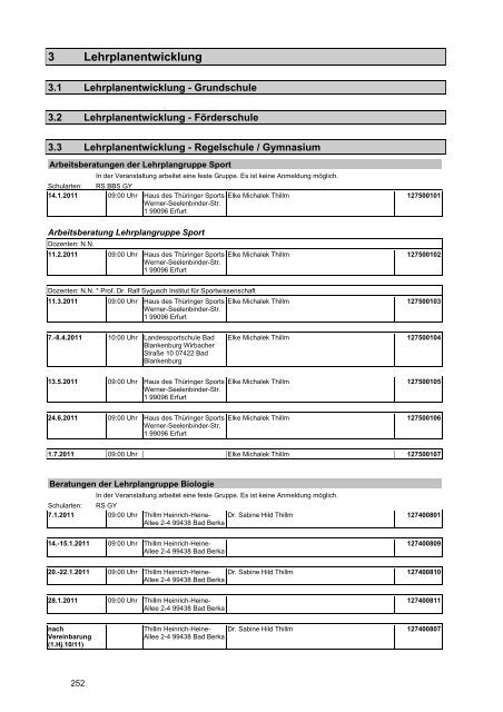 Veranstaltungskatalog 2011 - Thüringer Schulportal