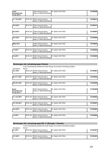 Veranstaltungskatalog 2011 - Thüringer Schulportal