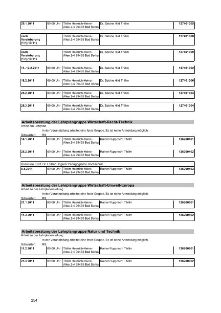 Veranstaltungskatalog 2011 - Thüringer Schulportal