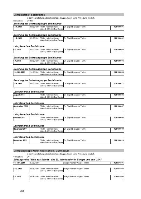 Veranstaltungskatalog 2011 - Thüringer Schulportal