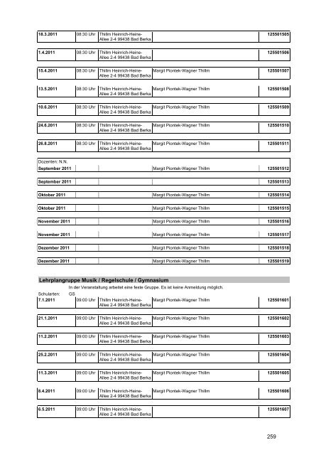 Veranstaltungskatalog 2011 - Thüringer Schulportal