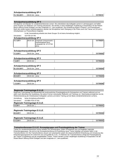 Veranstaltungskatalog 2011 - Thüringer Schulportal