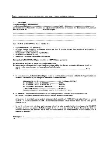 S 60.2 - REQUISITION DE MISE EN VENTE AVEC MISE A PRIX ...