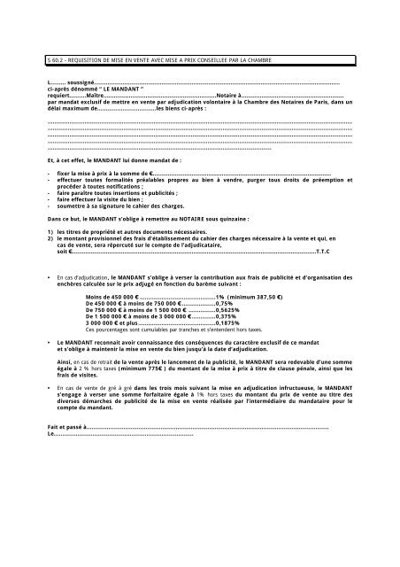 S 60.2 - REQUISITION DE MISE EN VENTE AVEC MISE A PRIX ...