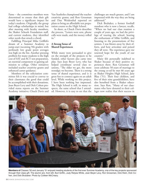 THE VISION ISSUE - City of Shaker Heights