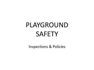 Playground Safety (Inspections & Policies) - Recreation PEI