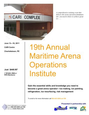 19th Annual Maritime Arena Operations Institute - Recreation PEI