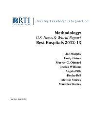 Methodology: U.S. News & World Report Best Hospitals 2012-13