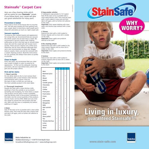 StainsafeÂ® warranty - Balta Group