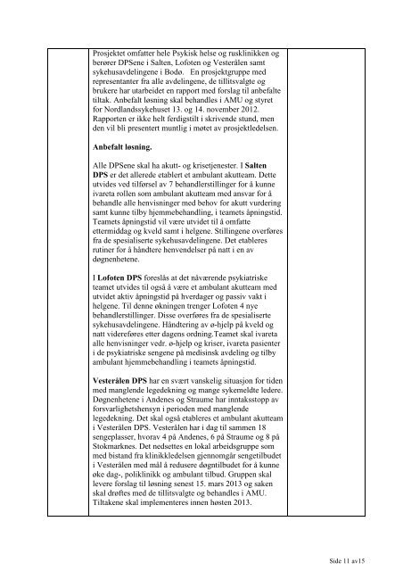 Styresak 75-2012 Referatsaker til styret - Nordlandssykehuset