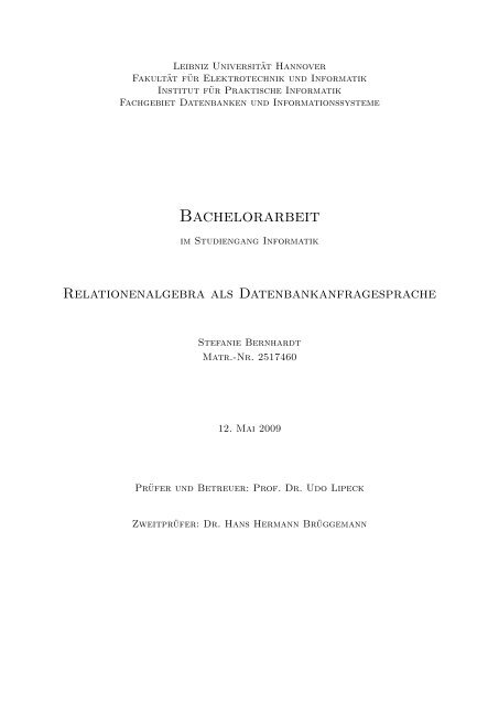 pdf (1820 Kb) - Fachgebiet Datenbanken und Informationssysteme ...