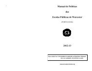 Manual de Políticas das Escolas Públicas de Worcester 2012-13