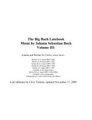 The Big Bach Lutebook Music by Johann Sebastian Bach Volume III: