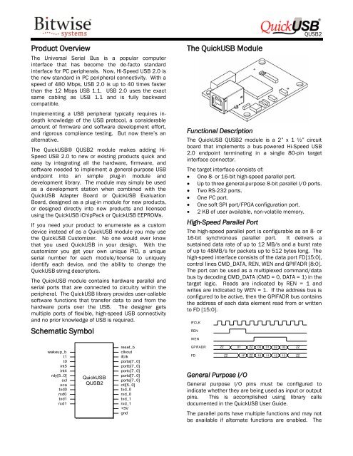 Product Overview Schematic Symbol The ... - Bitwise Systems
