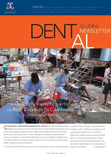 "dent-al" Issue 2 - 2011 - Melbourne Dental School - University of ...