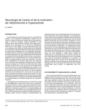 Neurologie de l'action et de la motivation : de l ... - Resodys