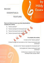 texture homework tasks answer sheet PAGES