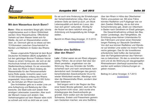 Ausgabe 3 Juli 2013 - Arbeitsgemeinschaft Binnenfähren in ...