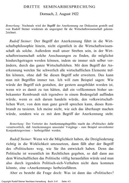 Freie Verwaltung des Nachlasses von Rudolf Steiner