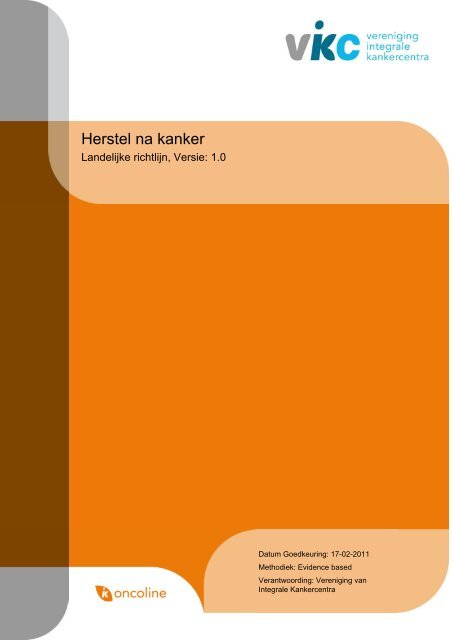 Richtlijn Herstel Na Kanker 1 0 Kwaliteitskoepel