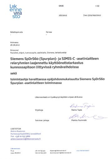 Siemens SpDrS60 (Spurplan)- ja SIMIS-C ... - Liikennevirasto