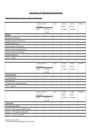 Operative Log Example Log Book Summary