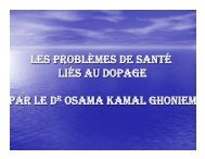 les problÃƒÂ¨mes de santÃƒÂ© liÃƒÂ©s au dopage par le dr osama kamal ...