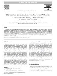 Microstructure, tensile strength and wear behaviour of AlÃ¢Â€Â“Sc alloy