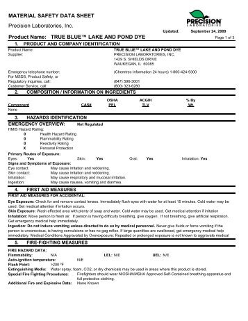 Optim Blue Msds Scican Uk True Blue Dye Msds 06 Tom Irwin