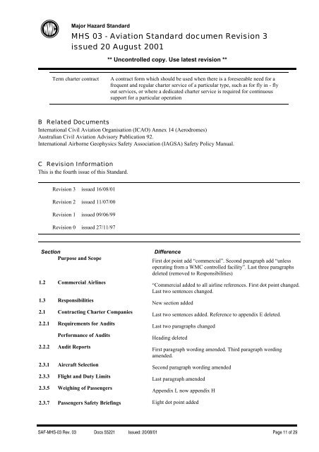 Aviation Major Hazard Standard - MIRMgate