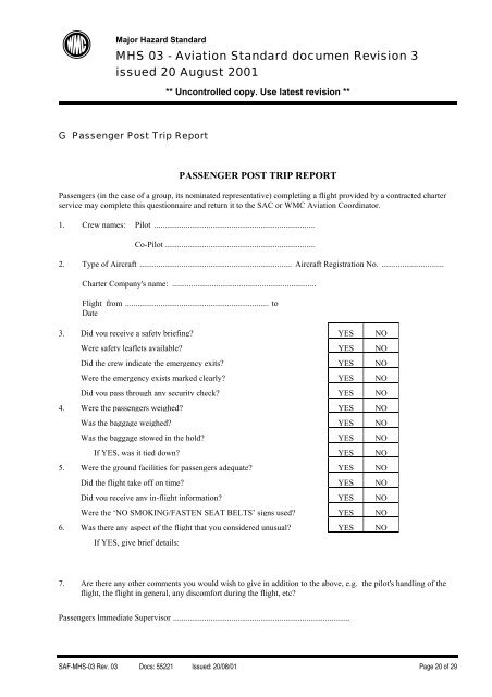 Aviation Major Hazard Standard - MIRMgate