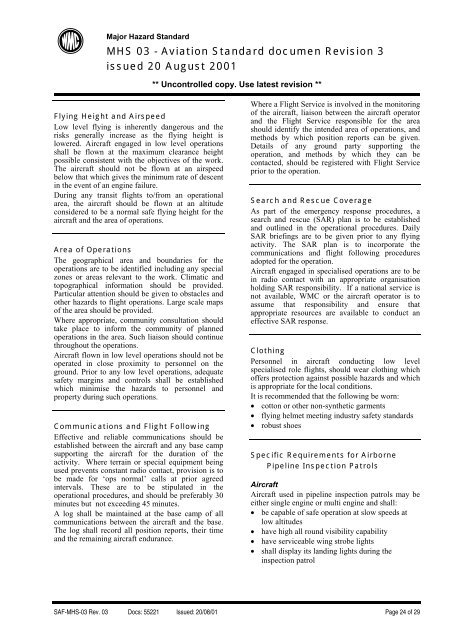 Aviation Major Hazard Standard - MIRMgate