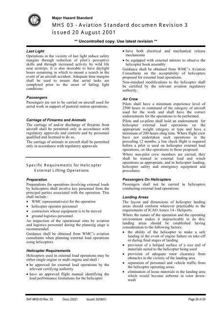 Aviation Major Hazard Standard - MIRMgate