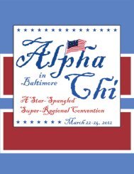 2012 Super-Regional Convention Program - Alpha Chi