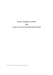 RULES AND REGULATIONS FOR LAKE LAS VEGAS MASTER ...