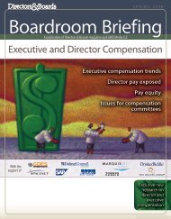 Executive and Director Compensation - Directors & Boards