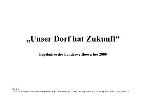 "Unser Dorf hat Zukunft" 2009