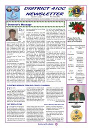 DISTRICT 410C NEWSLETTER - Lionnet South Africa