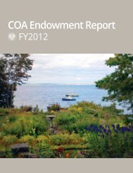 COA Endowment Report FY12 - College of the Atlantic