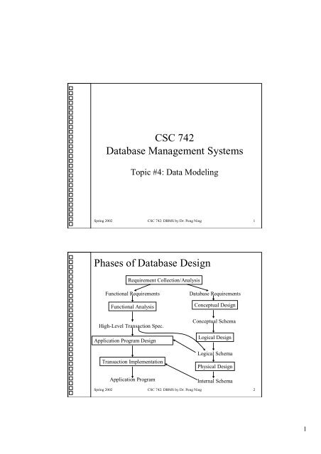 CSC 742 Database Management Systems Phases ... - Dr. Peng Ning