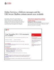 Online Services, e-Delivery messages and the UBS Secure Mailbox ...