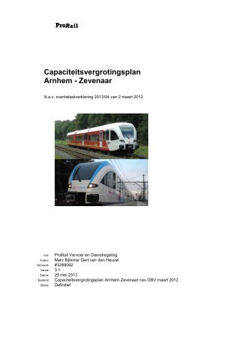 Capaciteitsvergrotingsplan Arnhem - Zevenaar - ProRail